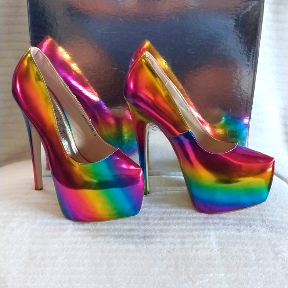 RKG Stilettos, size 9 in rainbow color